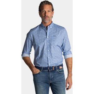 NZA - Blauw - Katoenen Overhemd - Stretch