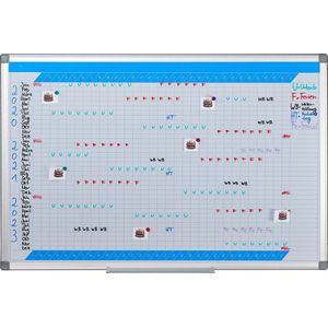 Relaxdays whiteboard planner - magneetbord - planbord - memobord - magnetisch - 60 x 90 cm - jaarplanner