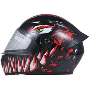 Unisex Volgelaats Motorhelm voor Volwassenen - Veilig en Stijlvol voor Vier Seizoenen