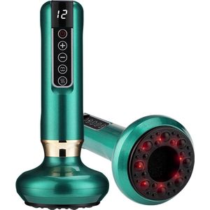 Mercadome® Cellulite massage apparaat - Gua Sha - Minder spanning en vermoeidheid - 12 standen - Groen - 20x9 cm