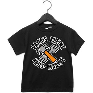 T-shirt kind Papa's Klusmaatje | Kraamcadeau | Zwangerschap aankondiging | Vaderdag | Zwart | maat 92