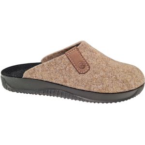 Rohde - Pantoffels - Beige - Vilt - Rubberen Profielzool