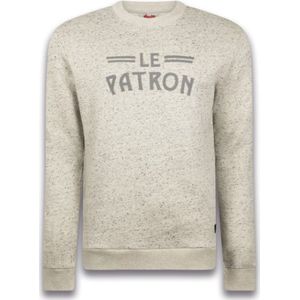 Le Patron Casual Trui Ecru - Sweat á Logo Grey Melange - XXL