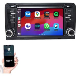 7 inch Android Autoradio | Android 14.0 | Apple CarPlay & Android Auto | Bluetooth 5.4 | Geschikt voor Audi A3 2002-2013