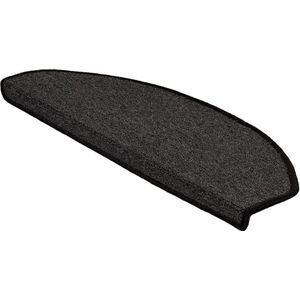 floordirekt Trapmat - London - Zelfklevend - Halfrond - Antraciet - 23,5 x 65 cm