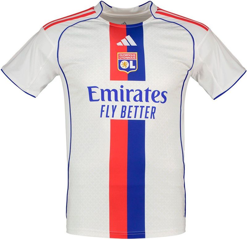 Adidas - Olympique De Lyon 25/26 - Thuis Dames T-shirt - Wit - Korte Mouwen