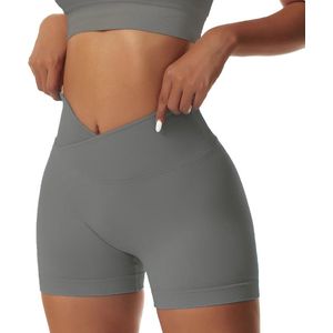 Dames Yoga Shorts - Korte Booty Scrunch Gym V Cross Push Up Fietsshort