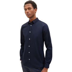 Tom Tailor Heren Overhemd STRETCH POPLIN regular fit Blauw S Volwassenen