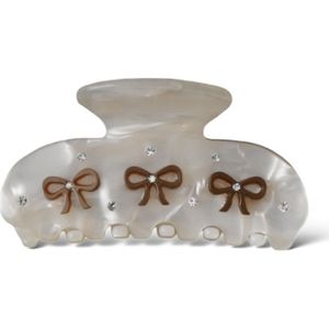 Made Somewhere - Bow beige haarclip - haarclip met strikjes - acetaat haarklem voor dun haar