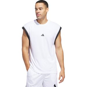 adidas Performance adidas Basketball All-World Mouwloze Tanktop - Heren - Wit- S