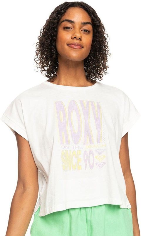 Roxy Alone On The Beach T-shirt Met Korte Mouwen Wit L Vrouw
