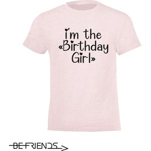 Be Friends T-Shirt - Birthday girl - Kinderen - Roos - Maat 2 jaar