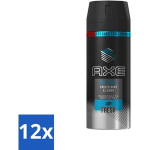 Axe - Deodorant Bodyspray - 48hrs Fresh - Ice Chill - Frozen Mint & Lemon - 150 ml - Voordeelverpakking - 12 stuks