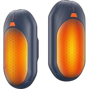 Oplaadbare handwarmers, 2 stuks, tot 20 uur, elektrische handwarmers, ultralicht, dun, draagbaar voor tassen en handschoenen, 3 warmtestanden, voor mannen en vrouwen (blauw)