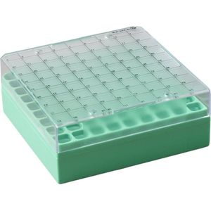 Opbergbox met vaste rack 81 Place polycarbonaat groen - Camlab RTP/73300-g (5 stuks)