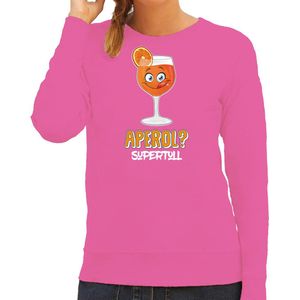 Bellatio Decorations Apres ski sweater dames - aperol supertoll - roze - wintersport - aperol spritz XL