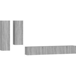 vidaXL-4-delige-Tv-meubelset-bewerkt-hout-grijs-sonoma-eikenkleurig