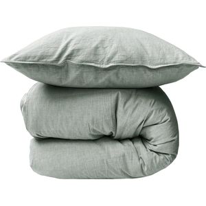 HOOMstyle Dekbedovertrek Vintage Soft Cotton - 140x200/240cm - Eenpersoons - Hotelkwaliteit - Olijf Groen