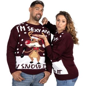 Foute Kersttrui Dames & Heren ""I'm Sexy & I Snow it"" - Mannen & Vrouwen Maat XXL - Kerstcadeau