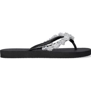 Uzurii Precious Bloom White Dames Slippers Black | Zwart | Kunststof | Maat 39/40 | 18.256.02