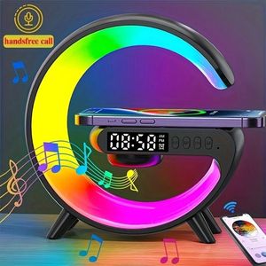 Wake Up Light - Met Draadloze Oplader - Lichtwekker - Bureaulamp - LED Light - Bluetooth Speaker - Nachtlamp - Digitale Wekker - Zwart - Kerstcadeau