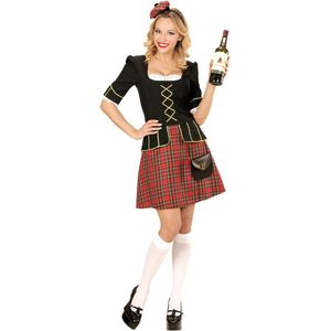 Widmann - Landen Thema Kostuum - Tartan Lady Schotse - Vrouw - Rood, Zwart - Small - Carnavalskleding - Verkleedkleding
