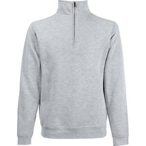 Fruit Of The Loom - Ritssluiting Nek Sweatshirt - Heather Grijs - Katoen