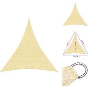 vidaXL Schaduwdoek - HDPE - 4 x 5 x 5 m - beige - driehoekig - Parasol