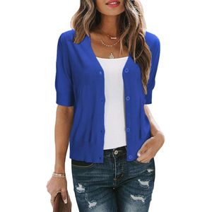 Zomerse Cropped Cardigan voor Vrouwen - Korte Mouwen Bolero