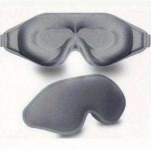 S&E 3D Zijdezacht Slaapmasker – Ultiem Comfort & Lichtblokkering - Zilver Grijs