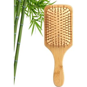 ByShane - Bamboe Haarborstel Anti-statisch voor Lang en Dik Haar - Vrouwen Mannen en Kinderen - Glad en Krullend Haar - Anti-Frizz Design