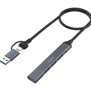 ONTEN 4-in-2 USB-C & USB-A 3.0 naar 4 poort USB-A HUB