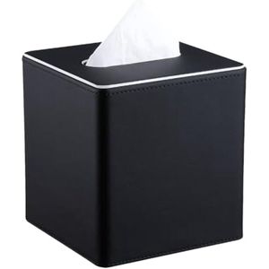 Gravora Vierkante Tissue Box Hoes - Stijlvolle PU Lederen Beschermhoes voor Papieren Zakdoekjes
