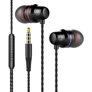 Universele in-ear hoofdtelefoon met afstandsbediening en microfoon zwart