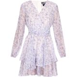 Jurk - Chiffon - Transparant - Bloemenprint