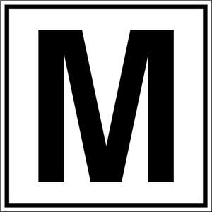 Letter bord A-Z, per stuk Letter M 150 x 150 mm