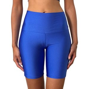 Merk - Fitness short dames - bikershort - sportshort - blauwe korte broek dames – zomerbroek – S