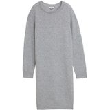TOM TAILOR - Gebreide Jurk - Grijs Gemêleerd - Knielengte - Lange Mouw