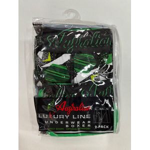 2 stuks Australian Boxershort - Groen-Zwart - S