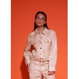 Studio Amaya Solene jasje denim met ceintuur beige