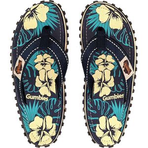 Gumbies Teenslippers | Unisex | Blue Hibiscus | Blauw / Geel/ Groen | Maat 41