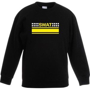 SWAT speciale eenheid logo zwarte sweater voor jongens en meisjes - Politie verkleedkleding 110/116