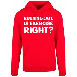 7311 - Hoodie - Running late-Red-S