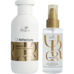 Wella - Oil Reflections Luminous Reveal Shampoo 250ml - Oil Reflections Light Luminous Reflective Oil Oil 100ml - Voordeelverpakking