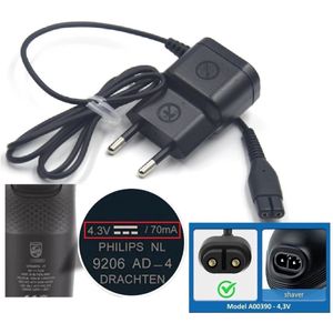 Philips A00390 - Vervangende Oplader - 4.3V 70mA - 1 Meter Kabel - Geschikt voor OneBlade en Multigroom