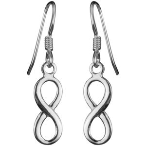 Zilveren oorbellen | Hangers | Zilveren oorhangers, infinity