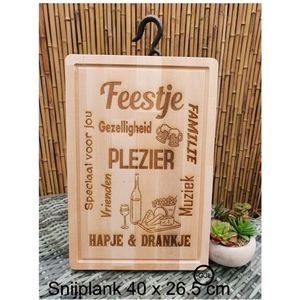 Houten Snijplank Broodplank Feestje Hapjes Tapas Borrel  Plank Drankjes  Gepersonaliseerde Cadeau Geschenk Verjaardag Moederdag