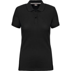 Polo Dames 3XL WK. Designed To Work Kraag met knopen Korte mouw Black 65% Polyester, 35% Katoen