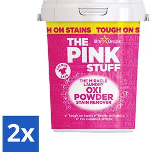 2 x The Pink Stuff - Vlekverwijderaar - Voor Bonte Was - 1kg - Vlekkenverwijderaar - Vlekken Uit Was - Wasmiddel - Wasverzachter - Biologische Schoonmaak