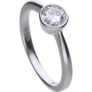Diamonfire - Zilveren ring met steen Maat 16.0 - Steenmaat 5.65 mm - Kastzetting